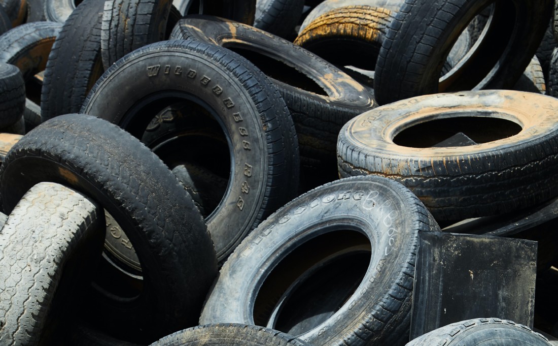 Pile of car tyres at ATF Facility