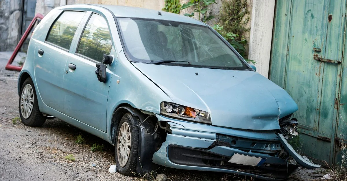 A scrap car to be sold for cash